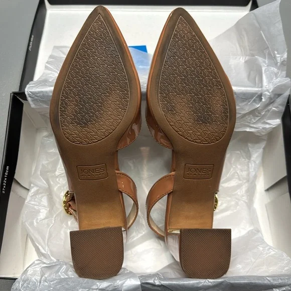 Jones New York Women's Candree Pointed Toe Block Heel Slingback Pumps Dark Nude - Picture 7 of 8